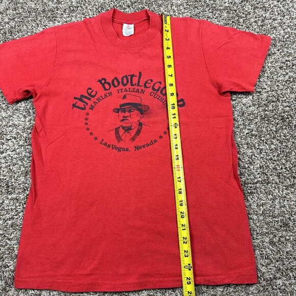 VTG Stedman The Bootlegger Italian Cuisine Las Vegas T-shirt Single Stitch USA M - Picture 6 of 7